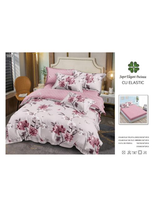 Lenjerie de pat finet cu elastic 6 piese - Cod A1022