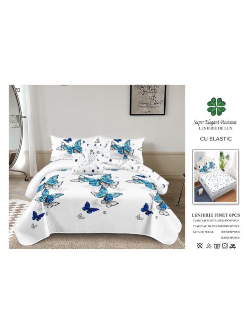 Lenjerie de pat finet cu elastic 6 piese - Cod A20