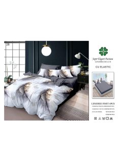 Lenjerie de pat finet cu elastic 6 piese - Cod A28