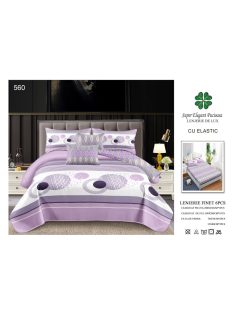 Lenjerie de pat finet cu elastic 6 piese - Cod A560