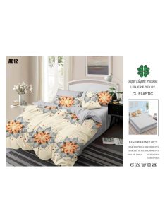 Lenjerie de pat finet cu elastic 6 piese - Cod A812