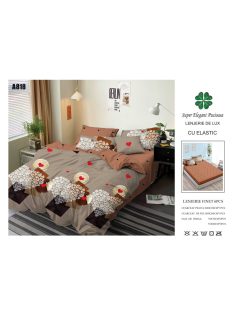 Lenjerie de pat finet cu elastic 6 piese - Cod A818