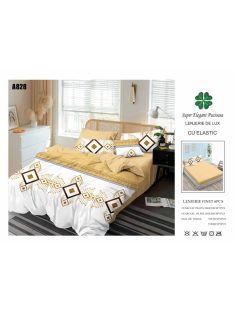 Lenjerie de pat finet cu elastic 6 piese - Cod A828