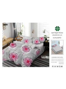 Lenjerie de pat finet cu elastic 6 piese - Cod A829